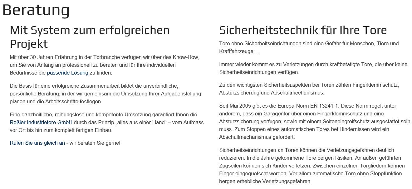 Tore Beratungen