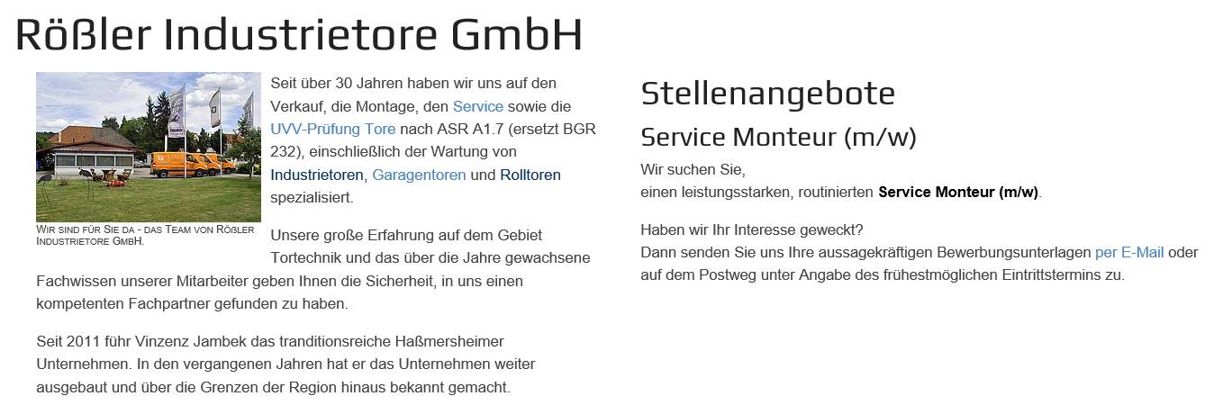 &Uuml;ber R&ouml;&szlig;ler Industrietore